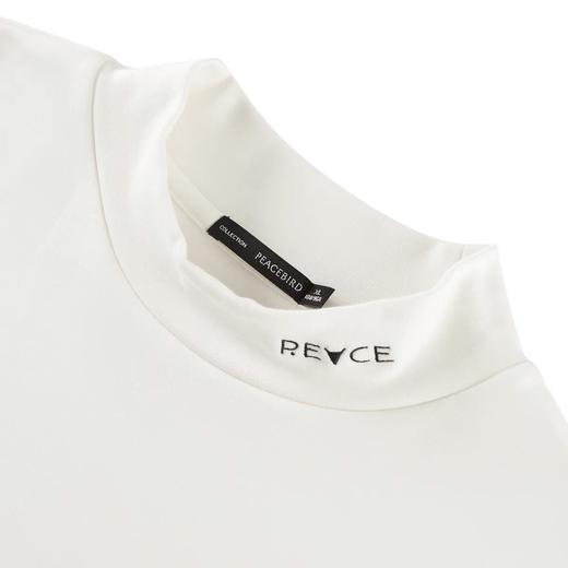 太平鸟男装半高领长袖T恤冬季纯色刺绣上衣B1DCB4221 商品图2