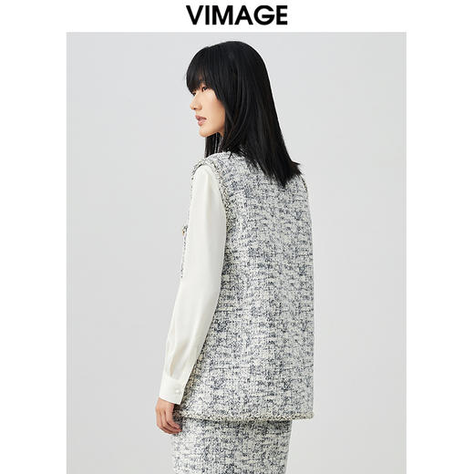 VIMAGE/纬漫纪春季新款时尚百搭马甲外套V1703314 商品图4