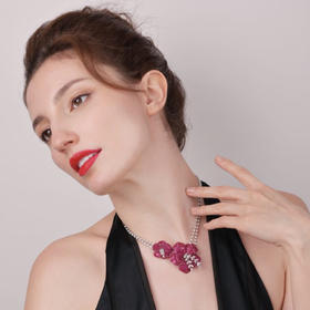 「盛放」红宝石钻石隐形镶嵌项链