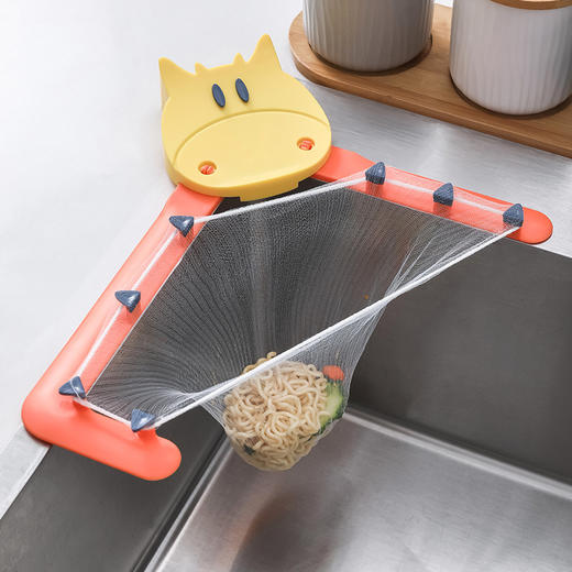 【用它洗碗不再油腻，水槽不再堵塞】厨房过滤三角沥水架，让碎渣无处可逃，新一代加固版，承重力强，纳米粘胶撕下无痕免清理，使用更省心！ 商品图4