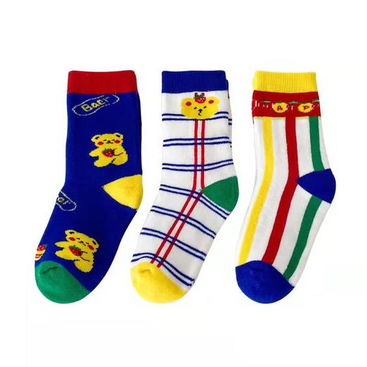 【3双装 精致提花设计 柔软亲肤】毛圈加厚儿童袜子秋冬新款卡通男女童保暖中筒袜韩版彩虹儿童潮袜 商品图4