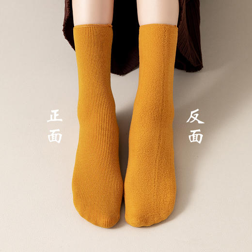 【加绒、加厚袜子】-20℃都很暖の加厚加绒毛圈袜子，1秒蓄热恒温，柔软舒适保暖，男女同款中筒袜-QQ 商品图3