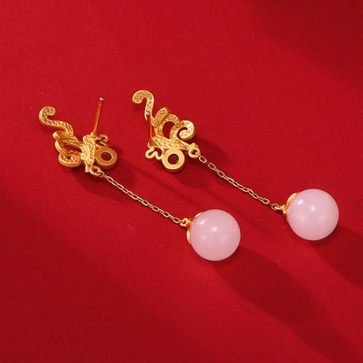 银流苏长款耳环凤纹原创设计耳坠女复古珐琅耳饰 商品图8