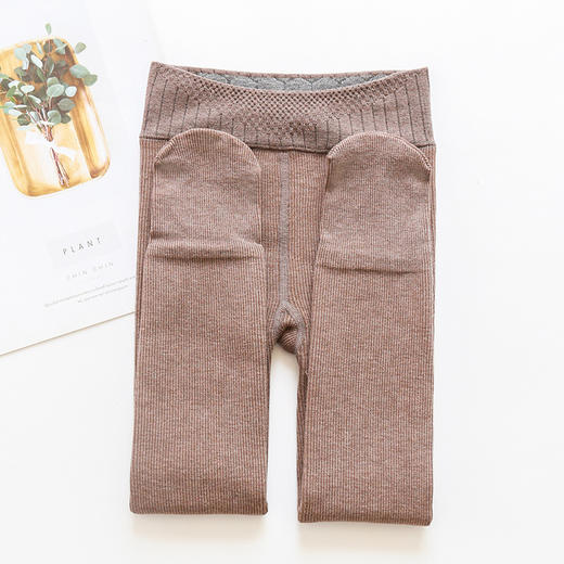 【内里加绒 经典百搭 不易起球】加绒一体裤秋冬新款加厚保暖儿童打底裤 日系纯色女童打底裤 商品图8