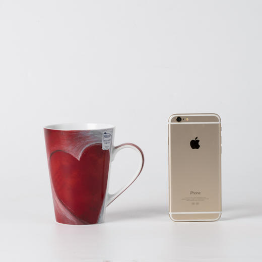 德国原产Könitz水杯陶瓷杯马克杯 大红心420ml 商品图1