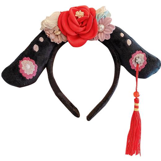 女宝宝新年头饰古风旗头发箍儿童唐装发卡女童中国风发饰格格头箍 商品图8