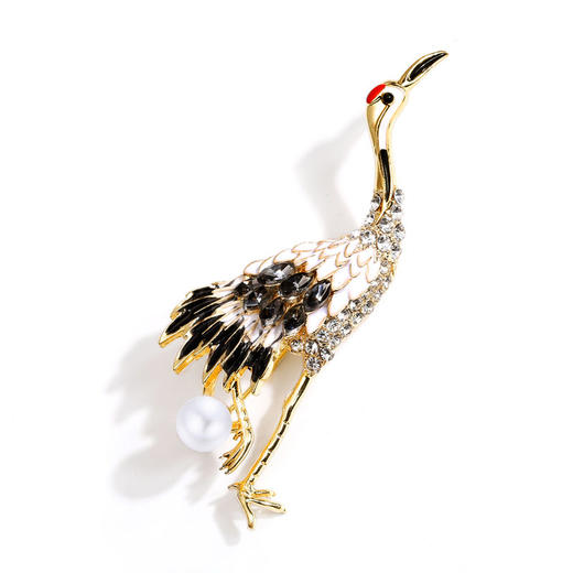 古典中国风珐琅仙鹤胸针胸花气质复古情侣别针大衣旗袍配饰女礼物 商品图3