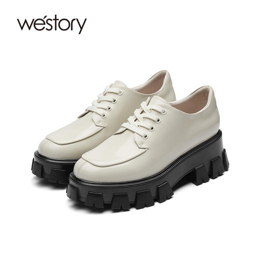 westory乐福鞋女2021春季新款英伦风增高一脚蹬小皮鞋S21AM52251 商品图0