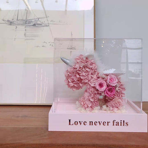 【粉色真爱永恒】粉色独角兽永生花【带礼盒包装】 商品图3