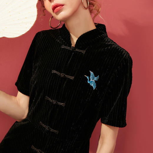 古典中国风珐琅仙鹤胸针胸花气质复古情侣别针大衣旗袍配饰女礼物 商品图4