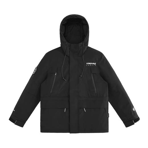 太平鸟男装 休闲黑色连帽CORDURA羽绒服男BYACB4G01 商品图0