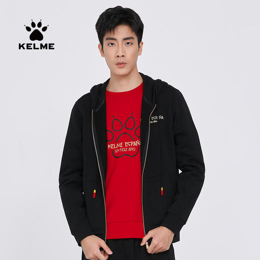 卡尔美 春季新款运动针织外套休闲时尚连帽长袖开衫卫衣 商品图1