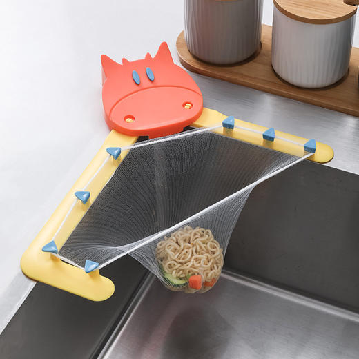 【用它洗碗不再油腻，水槽不再堵塞】厨房过滤三角沥水架，让碎渣无处可逃，新一代加固版，承重力强，纳米粘胶撕下无痕免清理，使用更省心！ 商品图5