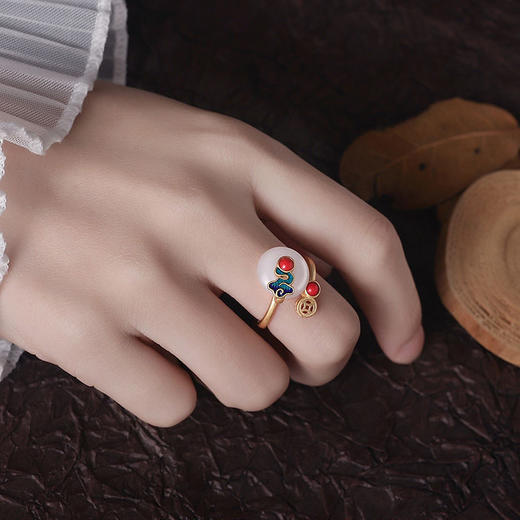 925银中国风祥云戒指女ins小众设计网红复古风开口尾戒礼物 商品图5