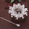汉服古风头冠两层立体莲花冠女饰品明制配饰珍珠发簪子束发冠发饰 商品缩略图5