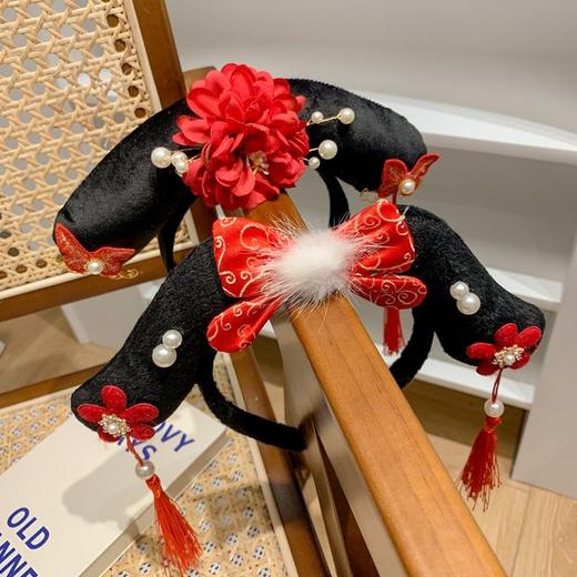 女宝宝新年头饰古风旗头发箍儿童唐装发卡女童中国风发饰格格头箍 商品图4