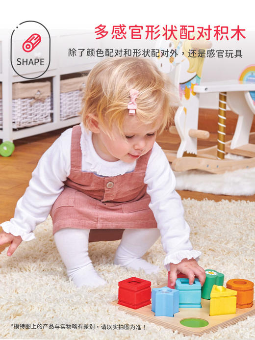 LE TOY VAN品牌"Petilou Sensory Shapes  多感官形状配对积木" 商品图1