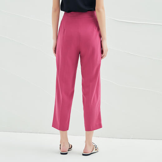 EITIE爱特爱春夏新款女装修身高腰直筒裤子小脚裤休闲6505210 商品图3