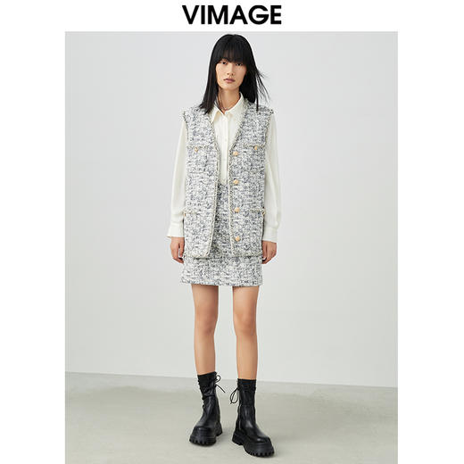 VIMAGE/纬漫纪春季新款时尚百搭马甲外套V1703314 商品图1