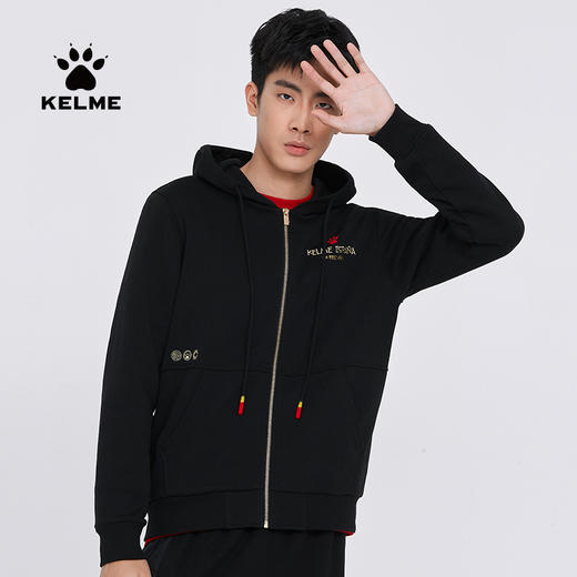 卡尔美 春季新款运动针织外套休闲时尚连帽长袖开衫卫衣 商品图2