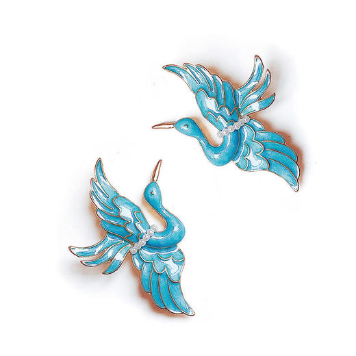 古典中国风珐琅仙鹤胸针胸花气质复古情侣别针大衣旗袍配饰女礼物 商品图1