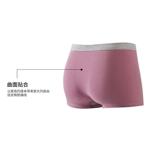 【猫人男士纯棉内裤】纯色棉质舒适无痕透气，80支石墨烯干爽平角内裤 商品图5