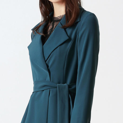 EITIE爱特爱女装秋款商场同款简洁系带收腰显瘦通勤纯色风衣5604304 商品图12