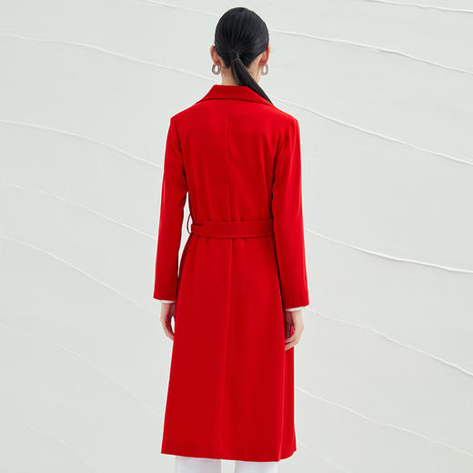 EITIE爱特爱女装秋款商场同款简洁系带收腰显瘦通勤纯色风衣5604304 商品图9