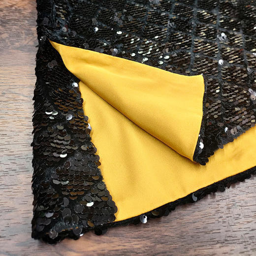 丁摩 时髦复古改良新中式亮片马甲上衣女撞色盘扣唐装背心Q121199 商品图5