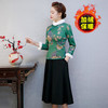 MQ-QP387新款秋冬旗袍领上衣加绒民族风唐装中老年打底衫 商品缩略图3