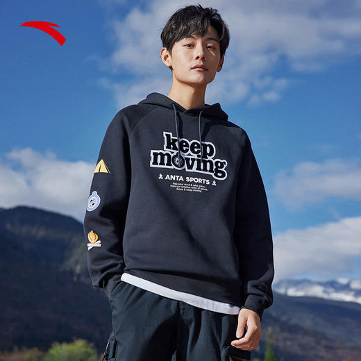 安踏连帽卫衣2021冬季新款情侣运动套头宽松长袖针织衫152218705 商品图0