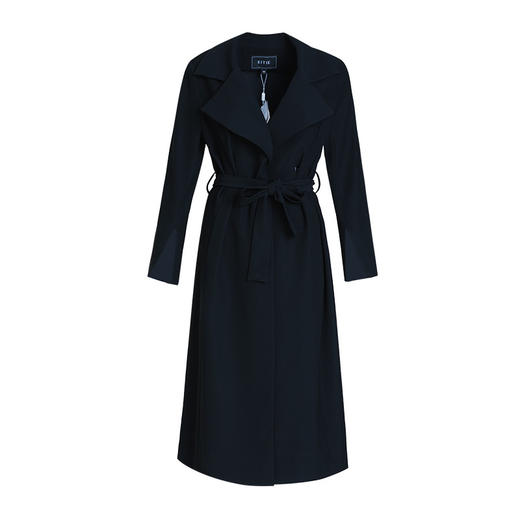 EITIE爱特爱女装秋款商场同款简洁系带收腰显瘦通勤纯色风衣5604304 商品图4