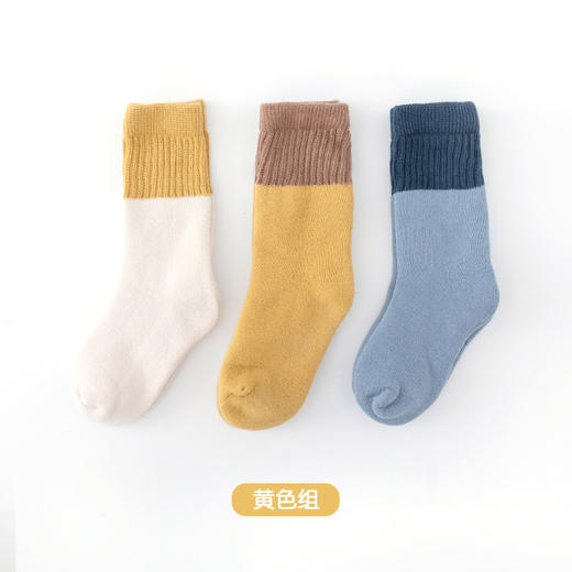 【3双装 专注婴幼儿贴身面料 流行色彩搭配】A类毛圈加厚儿童袜子批发冬季新生儿宝宝拼色中筒袜 婴儿厚棉袜子 商品图6
