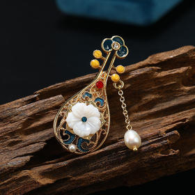 旗袍胸针挂件淡水珍珠流苏古风胸针汉服胸花中式古典国风配饰品女
