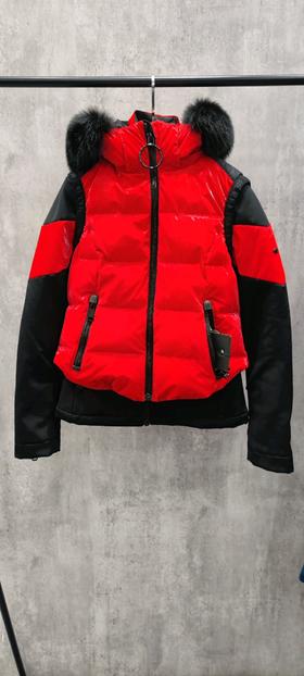 Goldbergh - Nura, Ladies Knitted Jacket Real Fox Fur - Red - 女装 - 滑雪夹克 - 红色