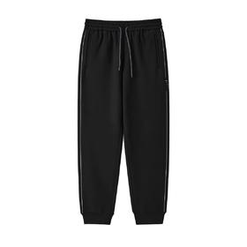 太平鸟男装 冬季黑色刺绣时尚卫裤潮休闲裤B1GHB4329