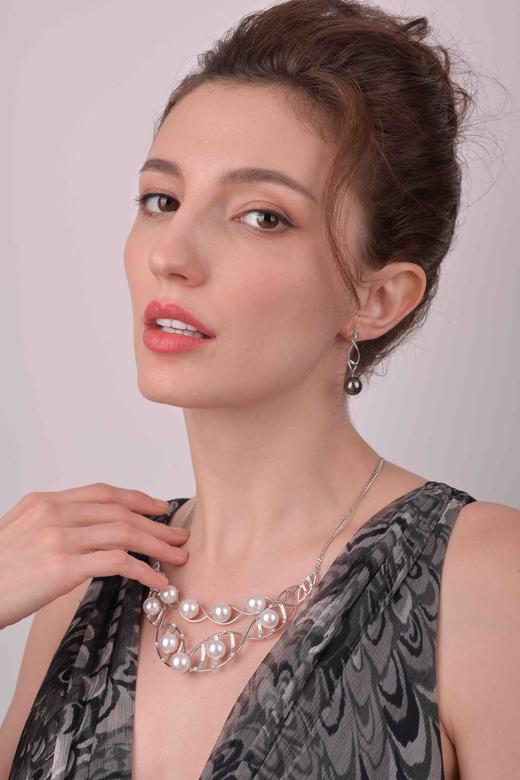 「DNA生命密码」澳白珍珠钻石项链9粒12mm澳洲白珍珠2.36克拉钻石28.46克18K白金 商品图5