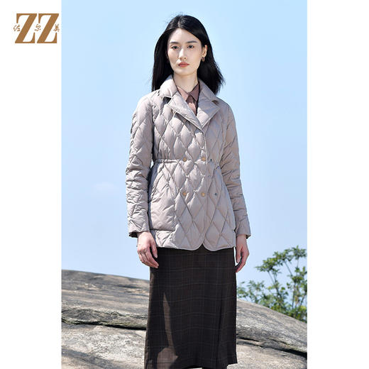 佐尔美2021冬季新款 轻薄菱格短款羽绒服女E14YY08 商品图2