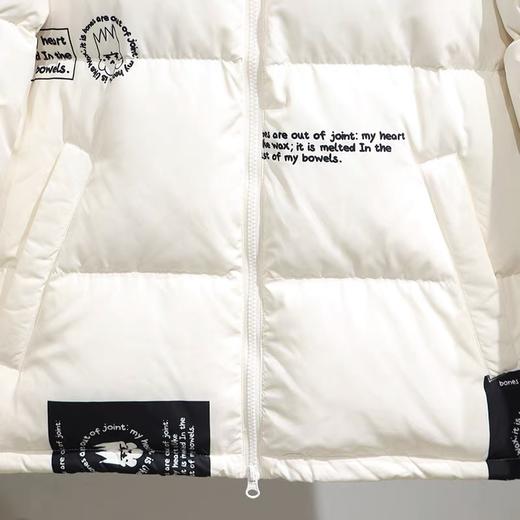 太平鸟男2021冬时尚大印花白色羽绒服B2ACB4391 商品图3