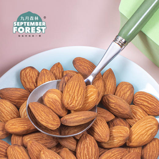 九月森林巴旦木仁原味坚果烘焙颗粒饱满500g罐装新货孕妇零食 商品图1