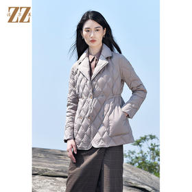 佐尔美2021冬季新款 轻薄菱格短款羽绒服女E14YY08
