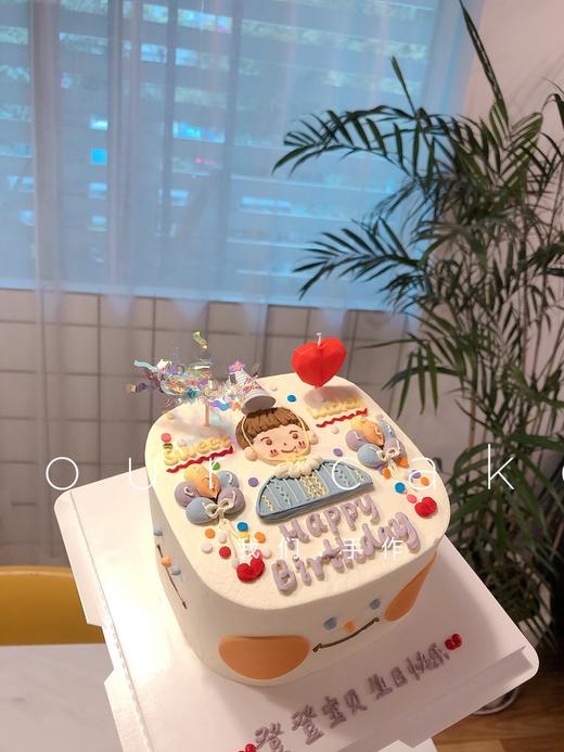 小男孩笑脸手绘方形蛋糕-低糖处理无添加 商品图1