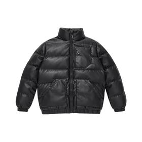 太平鸟男装 pu皮面包服潮流休闲立领羽绒服BYACB4517