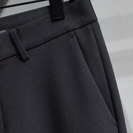 太平鸟男装2021冬装新款时尚蓝色修身字母刺绣休闲长裤B1GBB4335 商品图3