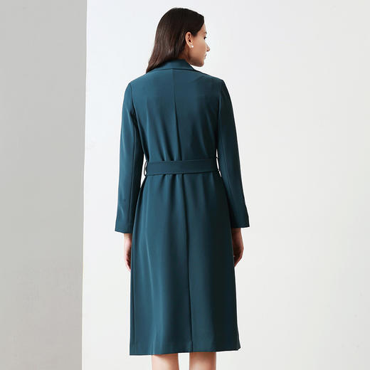 EITIE爱特爱女装秋款商场同款简洁系带收腰显瘦通勤纯色风衣5604304 商品图11