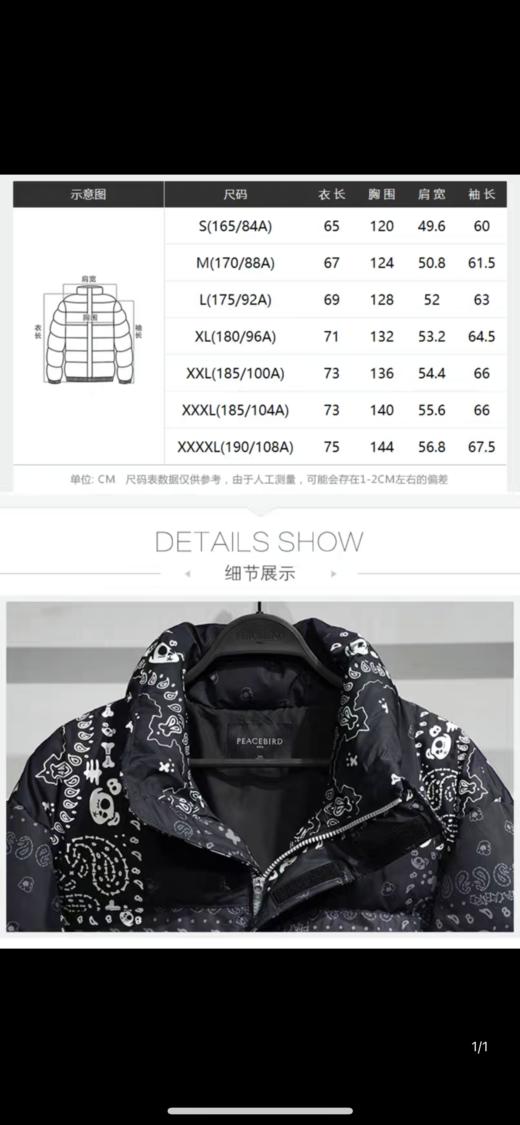 太平鸟男装2021冬新款时尚短款羽绒服B2ACB4375 商品图4