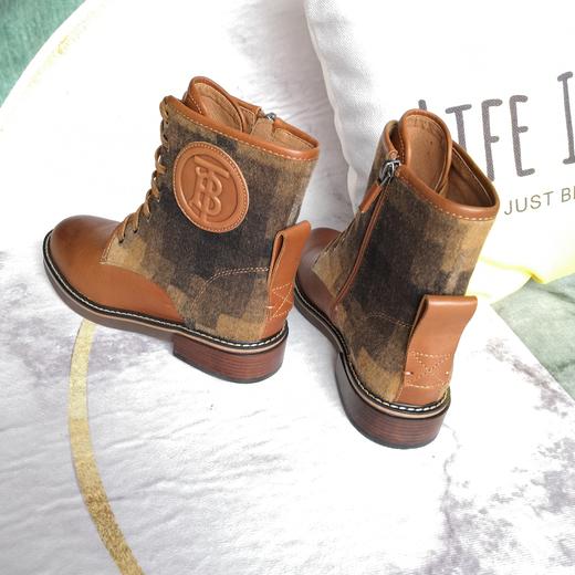 IUIU SECOND 秋冬胎牛拼接绑带马丁靴短靴 商品图3