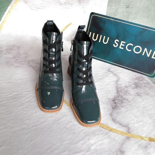 IUIU SECOND 秋冬牛漆皮绑带蓝色时装短靴 商品图0