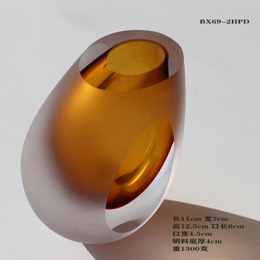 2021.12月新款 斜口加厚磨砂玻璃小花瓶 商品图2