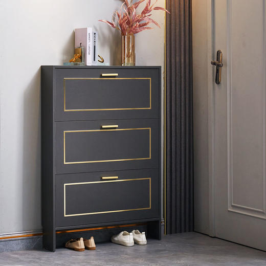 【自行组装】翻斗鞋柜超薄17cm门口大容量玄关柜经济型简约收纳储物柜鞋架 商品图0